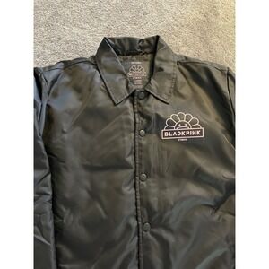 Blackpink x Takashi Murakami NTWRK Coaches Jacket Black Flower Logo XL NEW